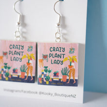 Load image into Gallery viewer, Crazy Plant Lady Book Earrings