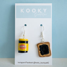Load image into Gallery viewer, Vegemite Jar/Toast Earrings