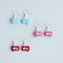 Load image into Gallery viewer, Love You Speech Bubble Earrings
