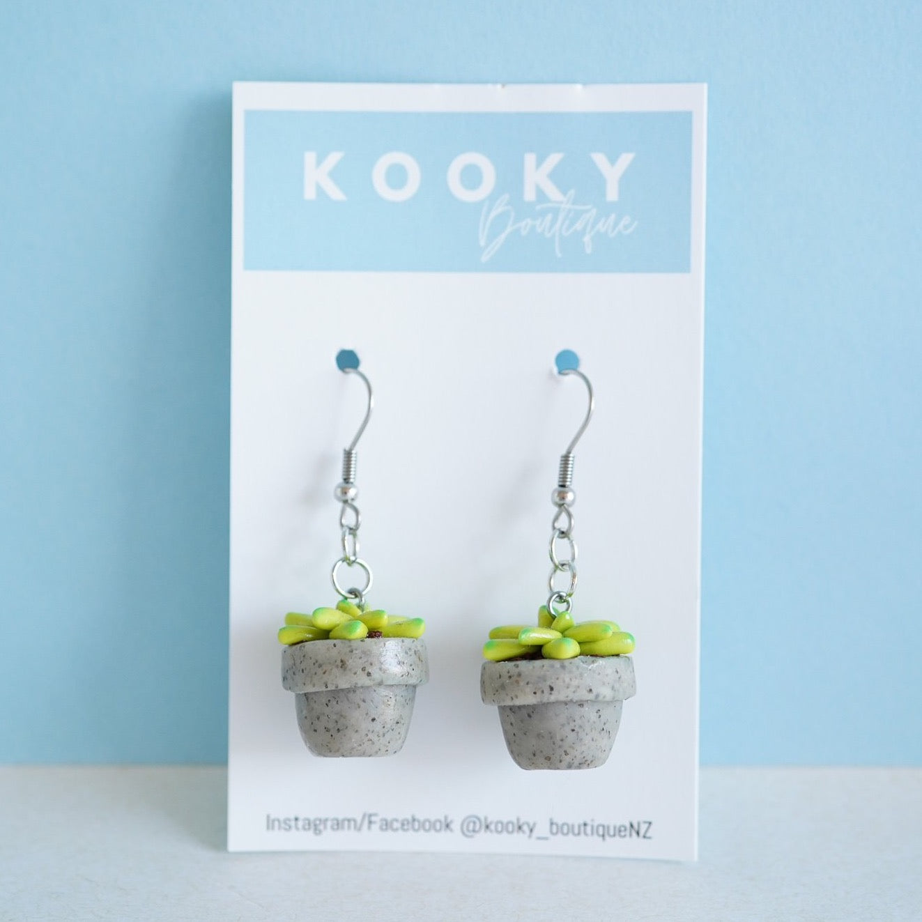 succulent clay earrings Succulent Pot Earrings