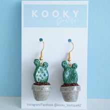 Load image into Gallery viewer, Cactus Pot Plant Earrings - In Stock