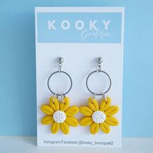 Load image into Gallery viewer, Sunflower with Circle Earrings