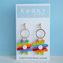 Load image into Gallery viewer, Sunflower with Circle Earrings