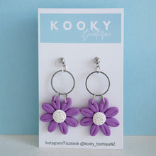 Load image into Gallery viewer, Sunflower with Circle Earrings