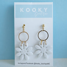 Load image into Gallery viewer, Sunflower with Circle Earrings