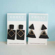 Load image into Gallery viewer, Black Geo Earrings