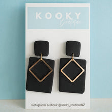 Load image into Gallery viewer, Black Geo Earrings