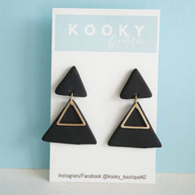 Load image into Gallery viewer, Black Geo Earrings