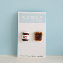 Load image into Gallery viewer, Nutella Jar and Toast Earrings