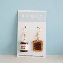 Load image into Gallery viewer, Nutella Jar and Toast Earrings