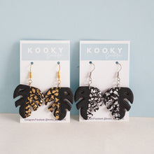 Load image into Gallery viewer, Monstera with Foil Earrings