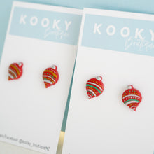 Load image into Gallery viewer, Red Bauble Studs