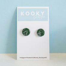 Load image into Gallery viewer, Green Christmas Scene Earrings