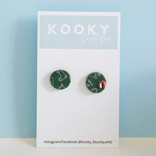 Load image into Gallery viewer, Green Christmas Scene Earrings