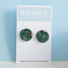 Load image into Gallery viewer, Green Christmas Scene Earrings