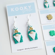 Load image into Gallery viewer, St Patrick's Day Gnome Earrings