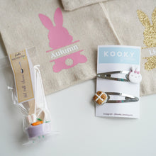 Load image into Gallery viewer, Easter Gift Set - Bunny Bag/Hair Clips/Hot Milk Stirrer