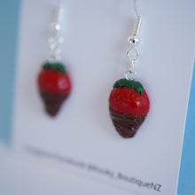 Load image into Gallery viewer, Chocolate Covered Strawberry Earrings