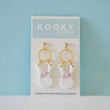 Load image into Gallery viewer, Flower Crown Bunny Earrings