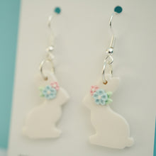 Load image into Gallery viewer, Flower Crown Bunny Earrings