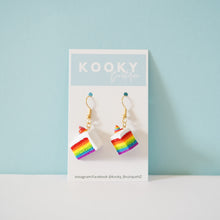 Load image into Gallery viewer, Rainbow Cake Hanging Earrings
