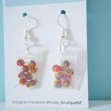 Load image into Gallery viewer, Rainbow Lollipop Lolly Bag Earrings
