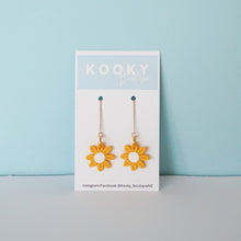 Load image into Gallery viewer, Single Sunflower Thread Earrings