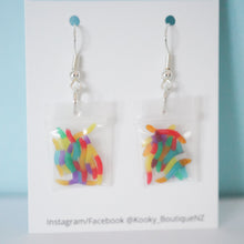 Load image into Gallery viewer, Gummy Worm Lolly Bag Earrings