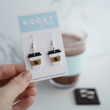 Load image into Gallery viewer, Hot Chocolate Takeaway Cup Earrings