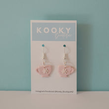 Load image into Gallery viewer, Pink Flower Cup Earrings