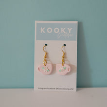 Load image into Gallery viewer, Pink Flower Cup Earrings
