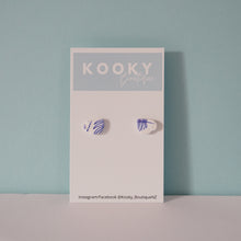 Load image into Gallery viewer, Blue Leaf Coffee Cup Earrings