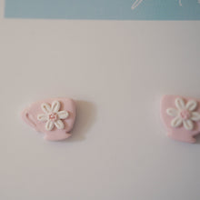 Load image into Gallery viewer, Pink Flower Cup Earrings