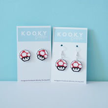 Load image into Gallery viewer, Mario Mushroom Earrings