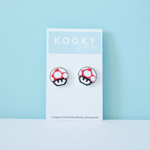 Load image into Gallery viewer, Mario Mushroom Earrings