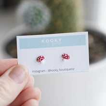 Load image into Gallery viewer, Red Mushroom 2D Earrings