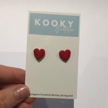 Load image into Gallery viewer, Red Heart Earrings