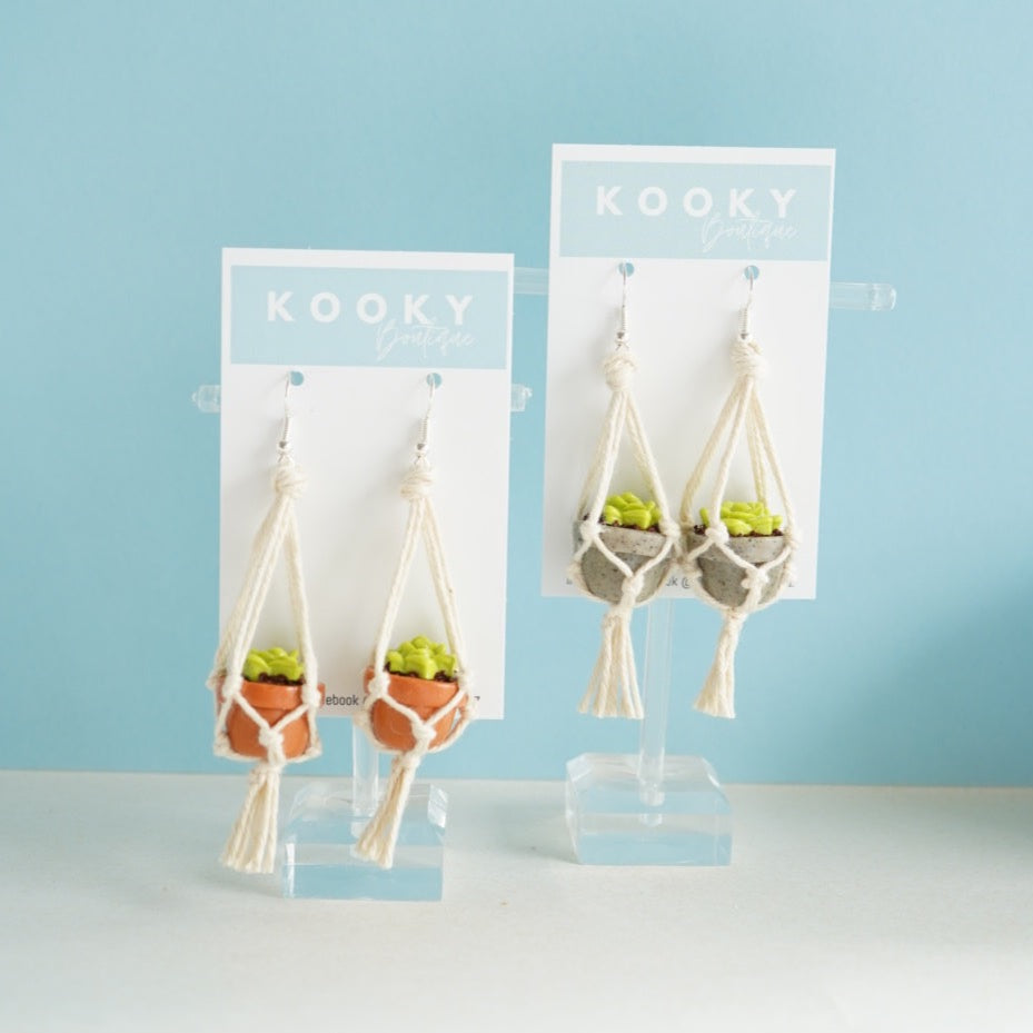 hanging succulent earrings Succulent Hanging Plant Earrings – Kooky Boutique NZ