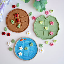 Load image into Gallery viewer, Tic Tac Toe Board Game - Wood Log, Lily Pad &amp; Koi Pond
