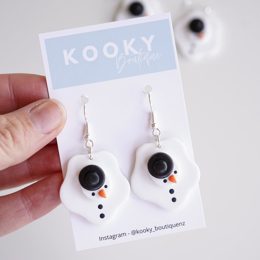Melted Snowman Earrings