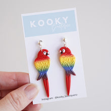Load image into Gallery viewer, Rainbow Parrot Earrings
