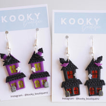 Load image into Gallery viewer, 2D Haunted House Earrings
