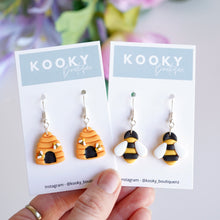 Load image into Gallery viewer, Bees and Beehive Earrings
