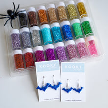Load image into Gallery viewer, Glitter Bat Earrings - Choose your colour
