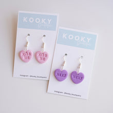 Load image into Gallery viewer, Conversation Heart Earrings - Single Hanging
