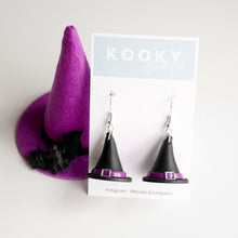 Load image into Gallery viewer, 3D Witch Hat Earrings
