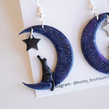 Load image into Gallery viewer, Moon Cat &amp; Dog Earrings
