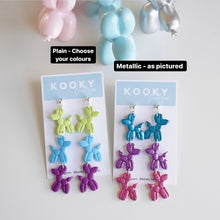 Load image into Gallery viewer, 3 Drop Balloon Dog Earrings
