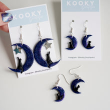 Load image into Gallery viewer, Moon Cat &amp; Dog Earrings
