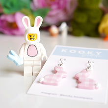 Load image into Gallery viewer, Gingham Bunny Earrings
